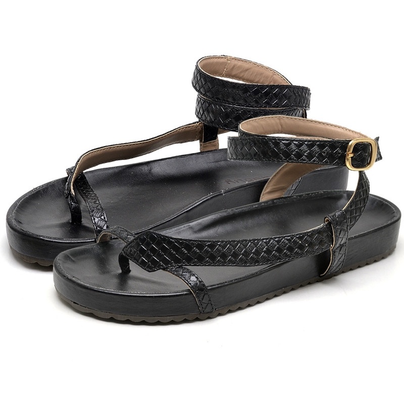 Sandalia Papete Dubuy Feminina Cobra Preto Micha 2042FG - Women Shoes