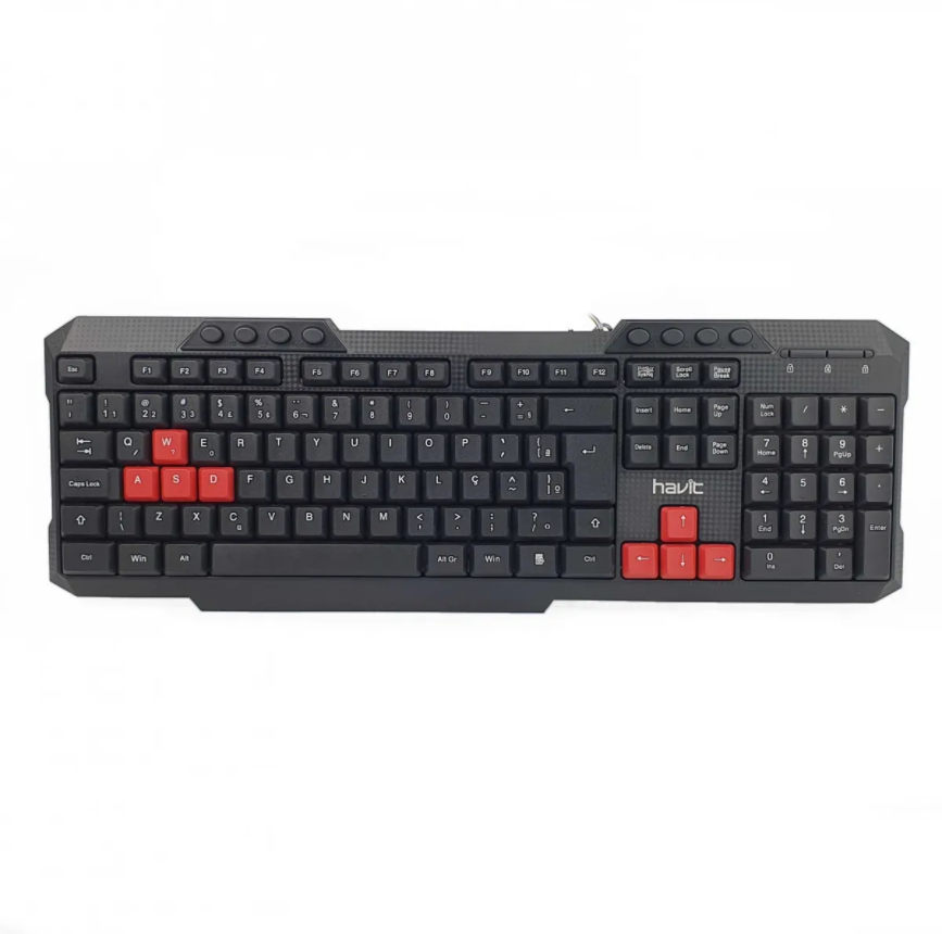 Teclado Gamer Multimídia Havit Kb613 Membrana Abnt2 USB