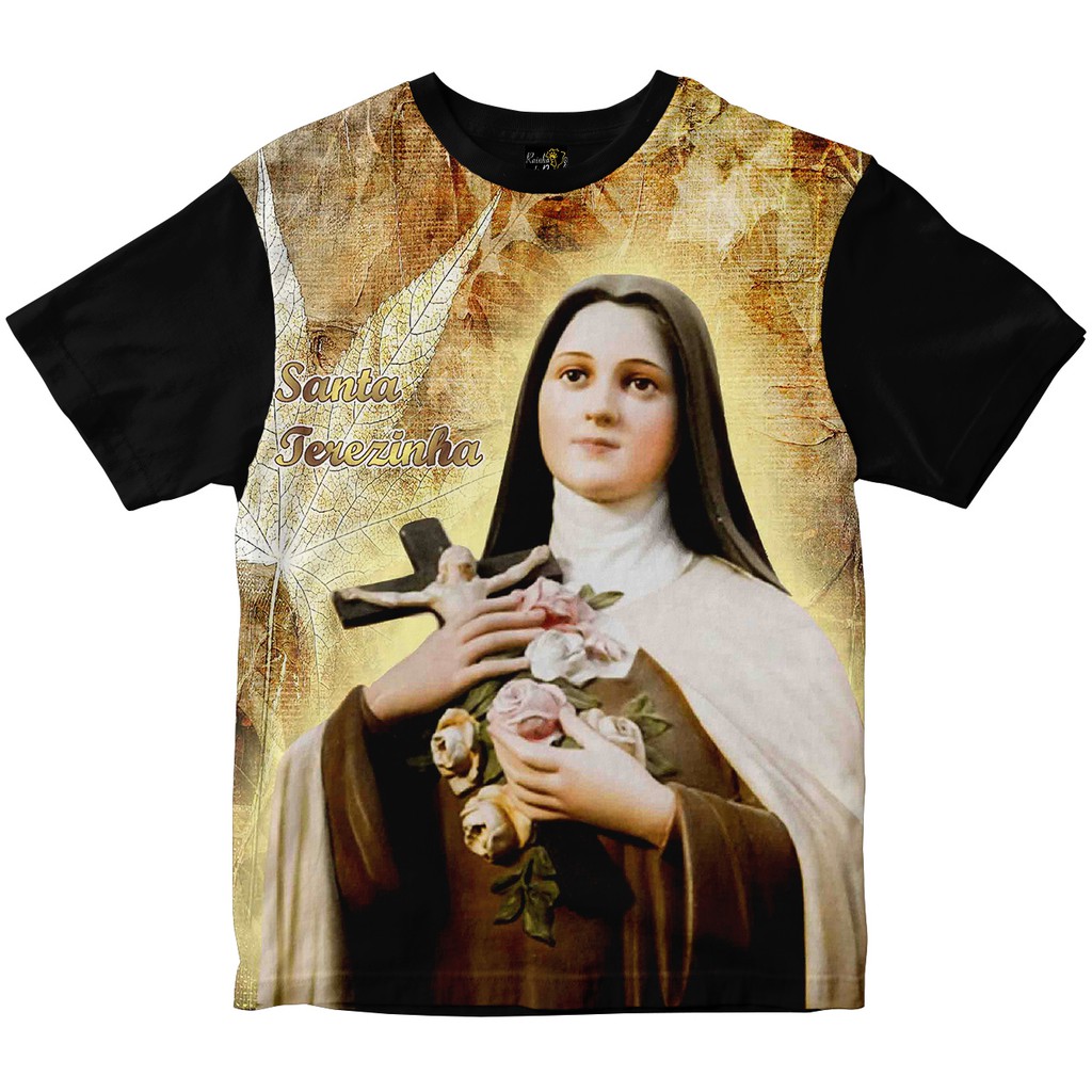 Camiseta Santa Terezinha Rainha do Brasil Preta