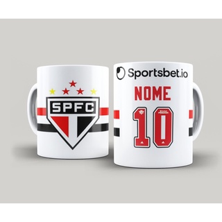 Caneca Porcelana São Paulo Camisa Time Personalizada Nome e Numero