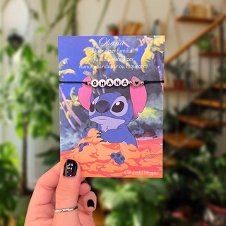 Pulseiras Casal Amizade Ohana Lilo Stitch Coração Brilha No Escuro Unitária