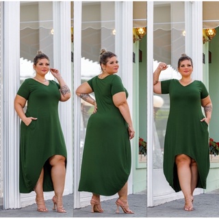 Vestido saruel mullet feminino com manga curta gola v moda plus size
