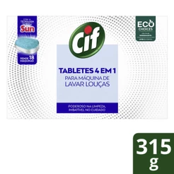 Tabletes 4 em 1 Cif para Máquina de Lavar Louças 315 g