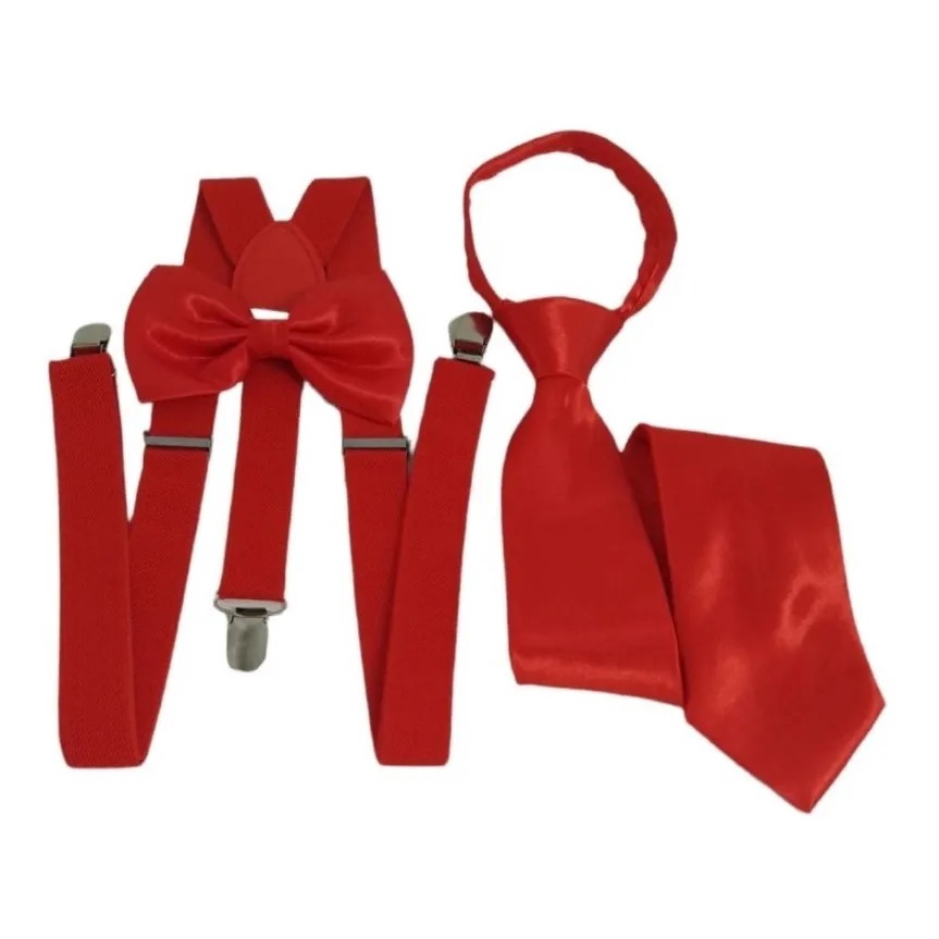 Kit Suspensório+gravata Borboleta+ Slim C/nó VERMELHO K: 244/247/255
