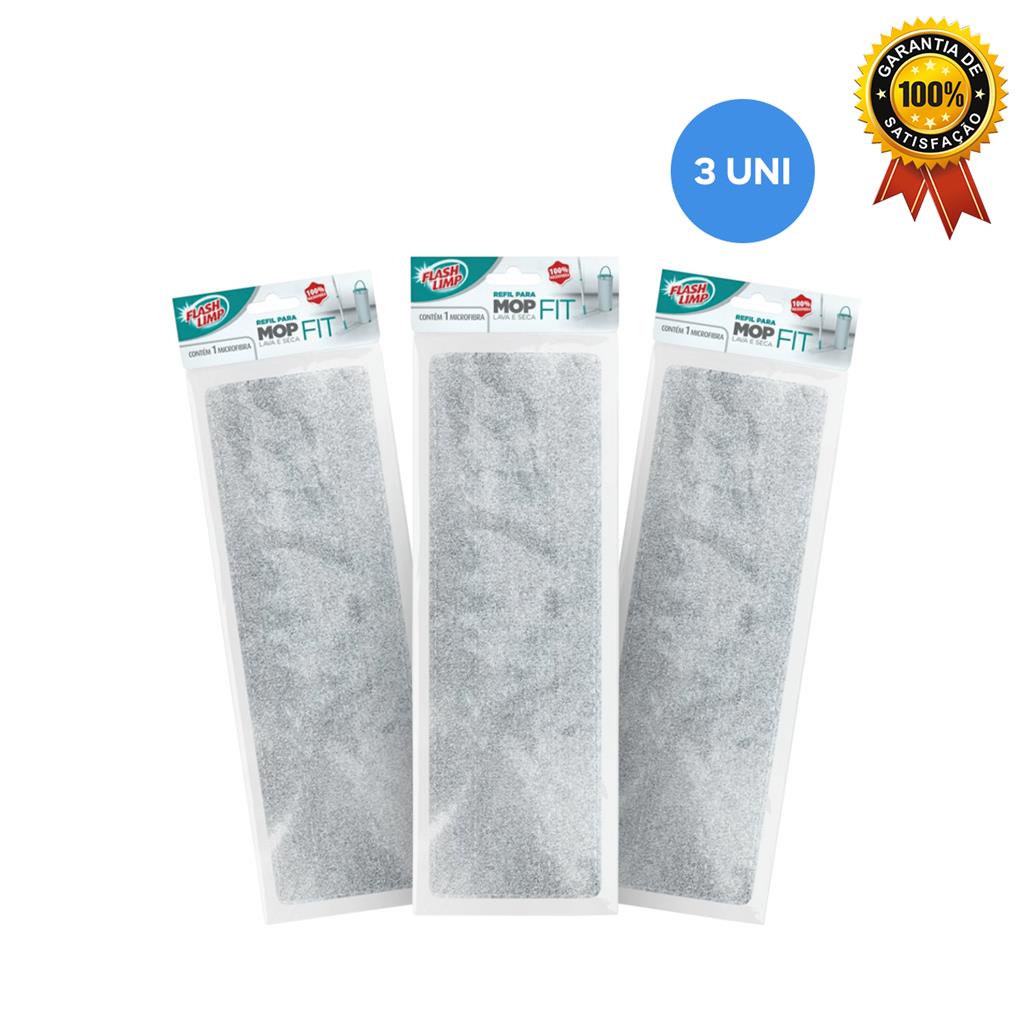 Refil Mop Lava E Seca FIT Kit 3 Uni RMOP6088 Flash Limp