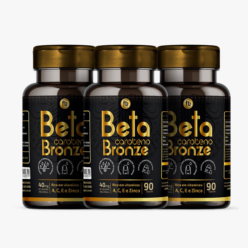 BETA CAROTENO BRONZE VITAMINA MELANINA Kit 3x 60 CAP 500MG Shopee Brasil