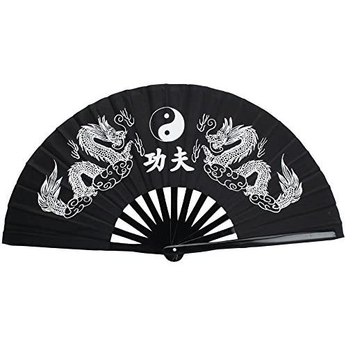 6x Leque Oriental Grande Dança Kung Fu Tai Chi Chuan