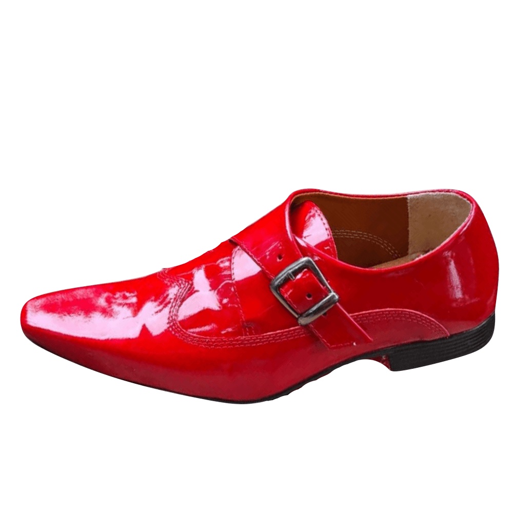 Sapato Masculino Italiano em Couro Vermelho Glow Ref: 1090 Vermelho