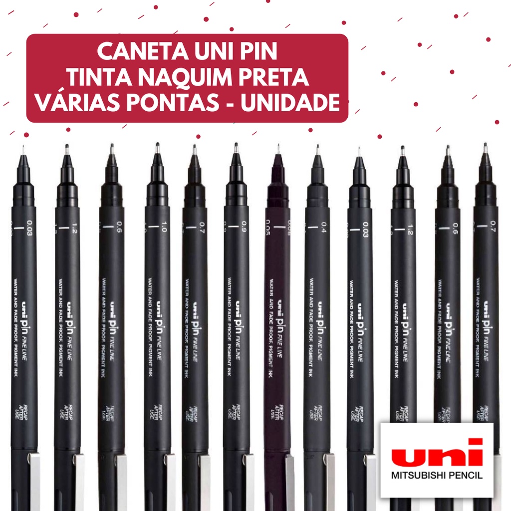 Caneta Técnica Nanquim Uni Pin Fine Line UNI BALL - Unidade em Oferta na Shopee