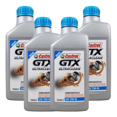 Kit 4 Óleo Motor Castrol 15w40 Gtx Ultraclean Semissintetico em Oferta na Shopee