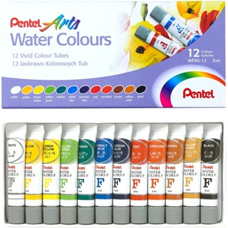 Tinta Aquarela 12 Cores Water Colours 5ml Pentel em Oferta na Shopee