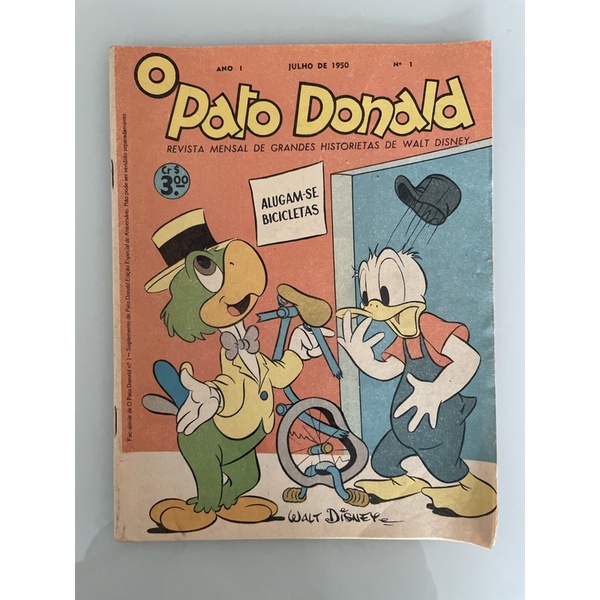 Gibi fac simile Pato Donald # 1 junho de 1950 revista 1 walt disney hq