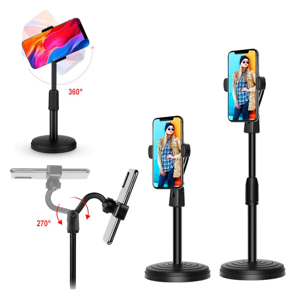 Suporte Tripé Apoio Celular Smartphone Mesa Portátil 360° Base super estável