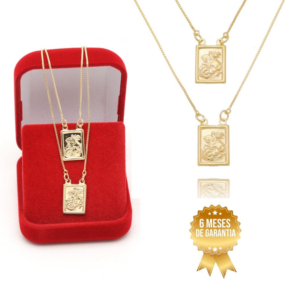Escapulario São Jorge Masculino E Feminino Banhado A Ouro 18 em Oferta na Shopee