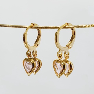Brinco Argolinha Coração Folheado a Ouro 18k