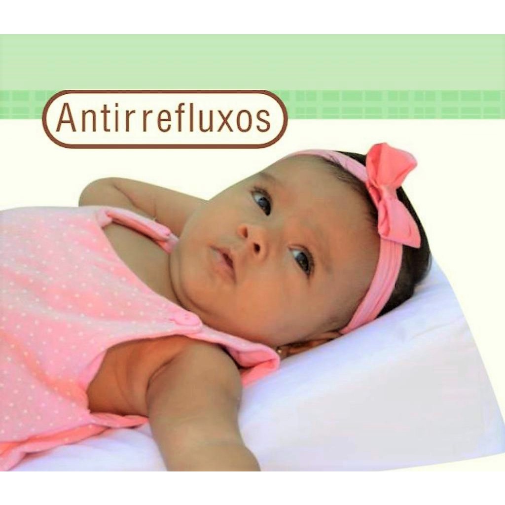 Travesseiro Anti Refluxo Para Carrinho Moises Antialérgico com Capa Lavável