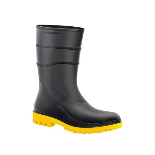 Bota De Pvc Preta C/ Solado Amarelo N°40 Bracol