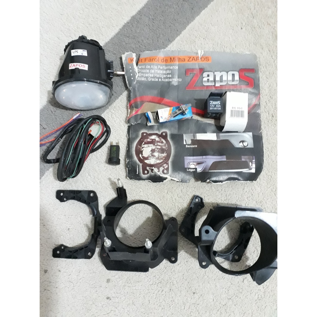 Kit Farol de Milha Zapos - Chicote Lâmpada Botão Grade Relé