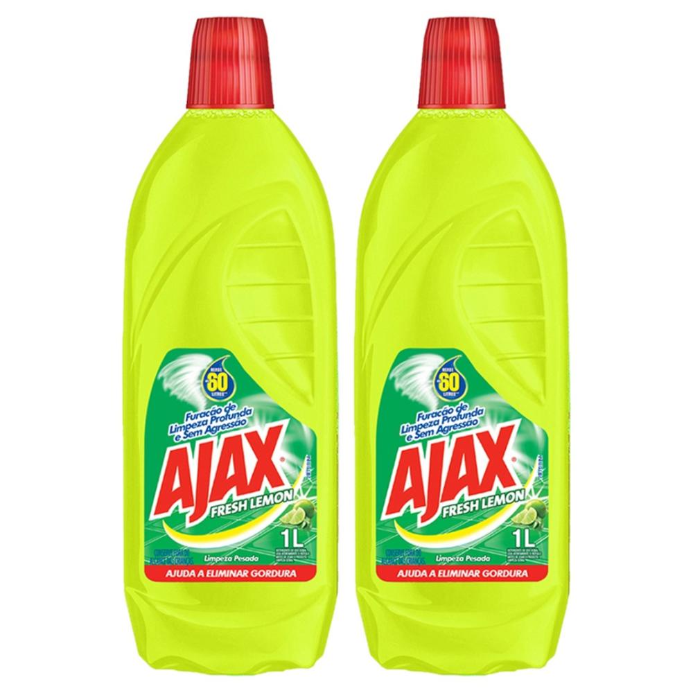 Kit Com 2 Limpador Diluível Ajax Fresh Lemon 1L Cada em Oferta na Shopee