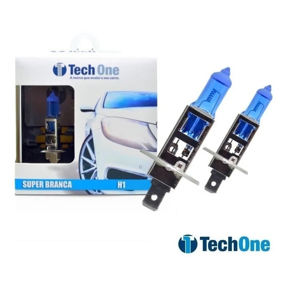 Par Lampada Super Branca H1 8500k Xenon 12v 55w Techone