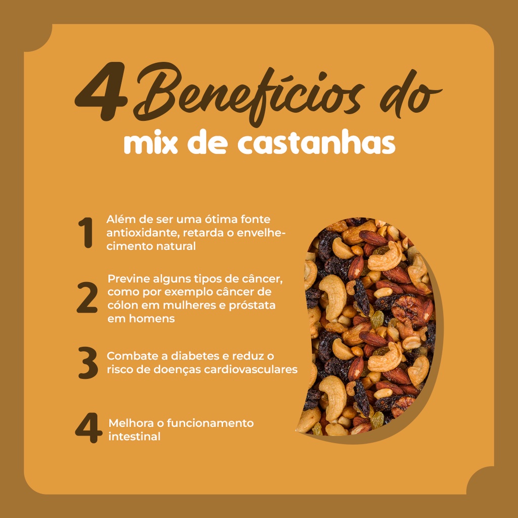 Mix Castanhas Dieta Saudável - Mix de Nuts Castanhas, Amendoim, Castanha de Caju, Uva Passa Nozes, Amêndoa · foto 2