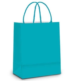 Sacola de Papel Pequena - Turquesa - 10 unidades - Cromus - Rizzo Distribuidora