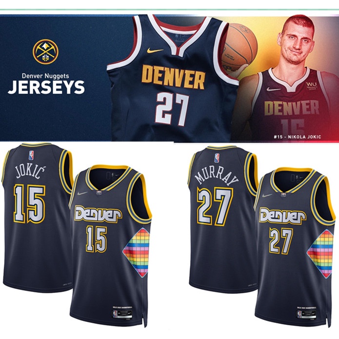 Camiseta Denver Nuggets Nikola Jokic Jersey Marinha 2022nba Diamante ...