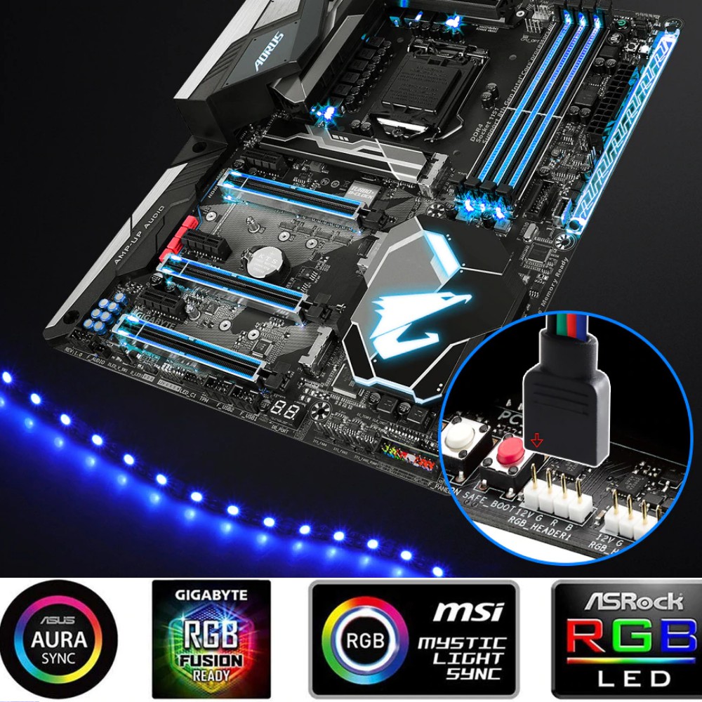 Fita Led Rgb Sync Rtx 4 Pinos Gabinete Pc Gamer 40 Cm Top