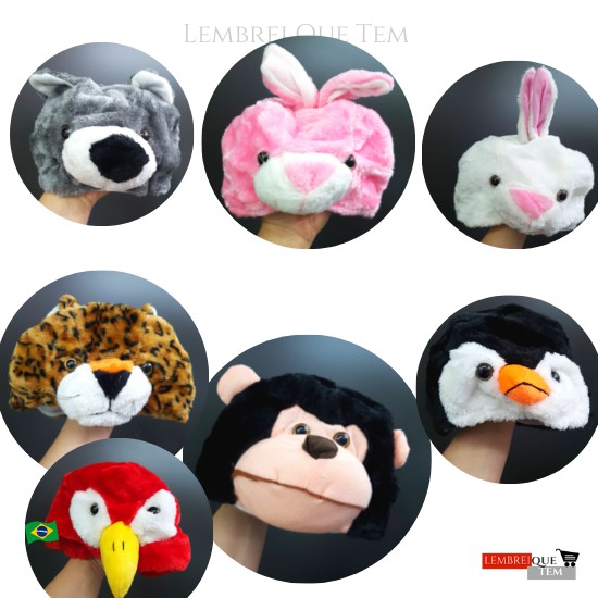 Touca Gorro Animal Bichinhos Pelúcia Cosplay macaco, onça, coelho, urso, pássaro e pinguim
