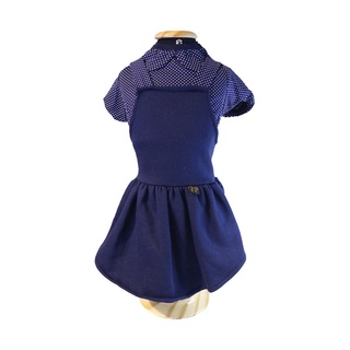 Roupa pet - Jardineira Mili Azul - Vestido Pet