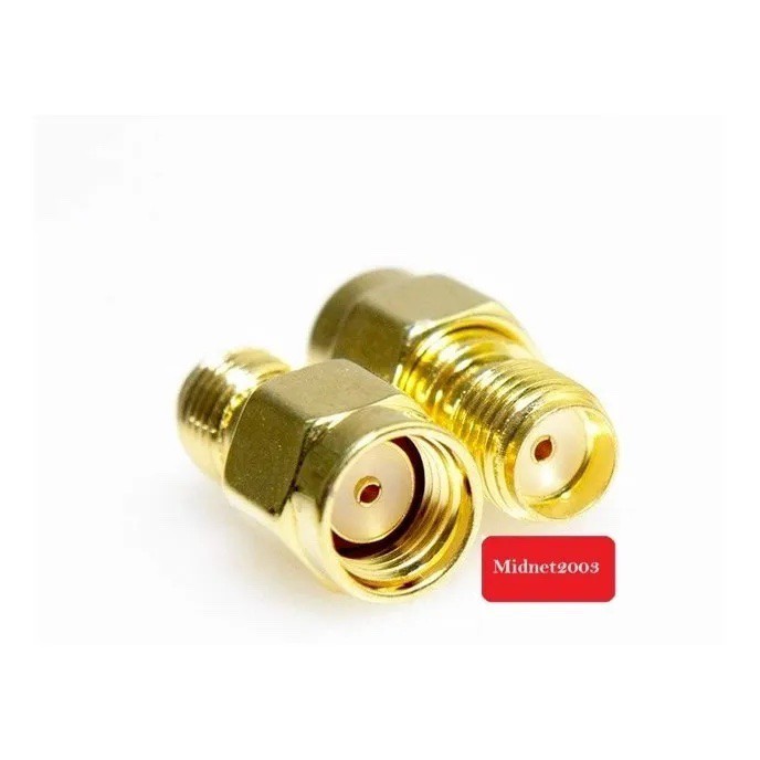 2 Adaptador Conector RF Wifi RP-Sma Macho X Sma Fêmea Reto / L 90 graus