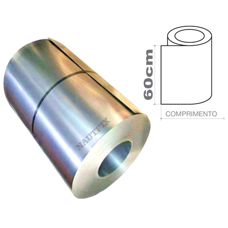 Calha de Chapa de Alumínio 1 Metro X 60Cm Line Calha/Rufo