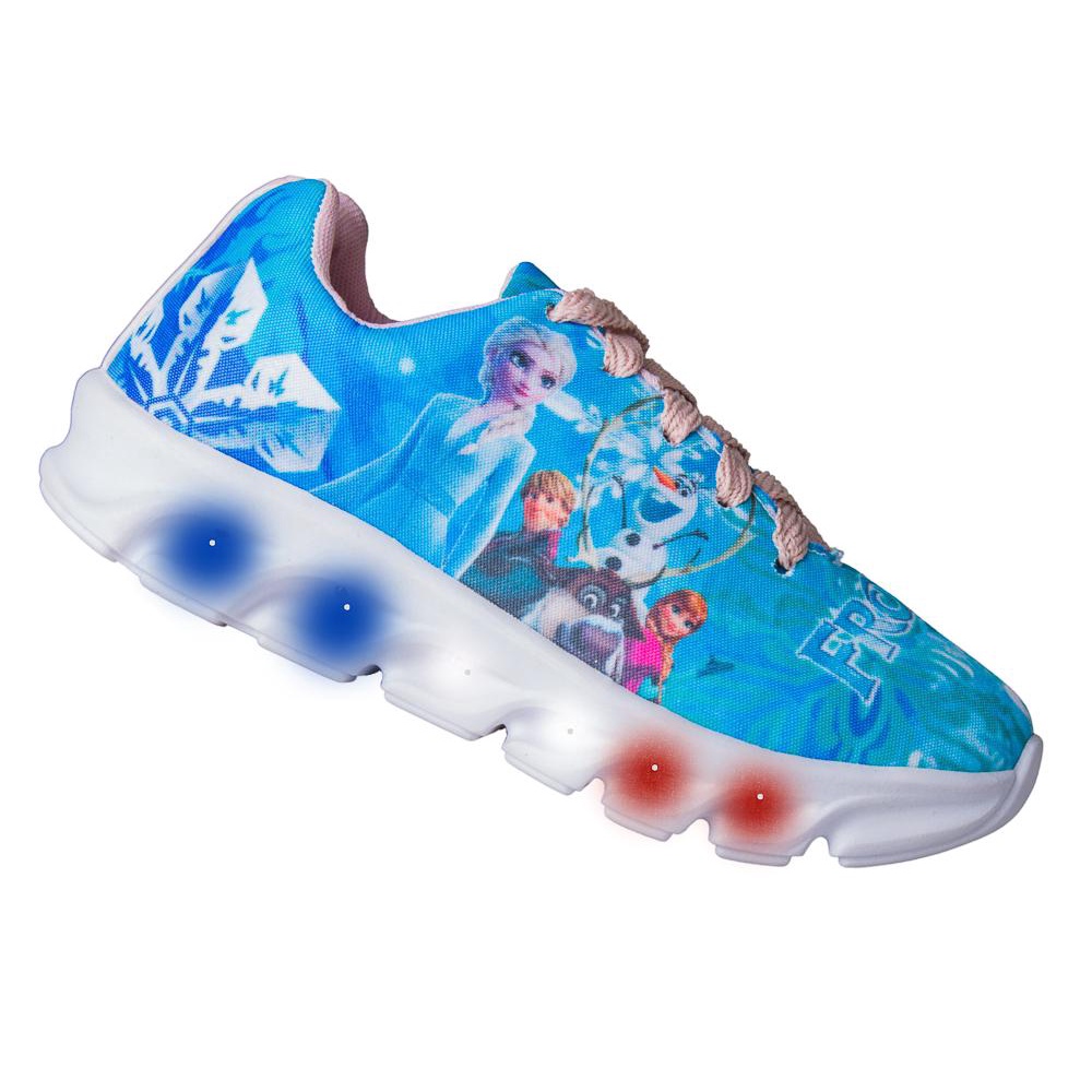 Tênis Feminino Led Frozen Infantil Luzinha Pisca