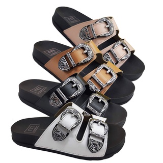 Sandália Chinelo Bircken rasteirinha Slide com Fivela Moleca Original