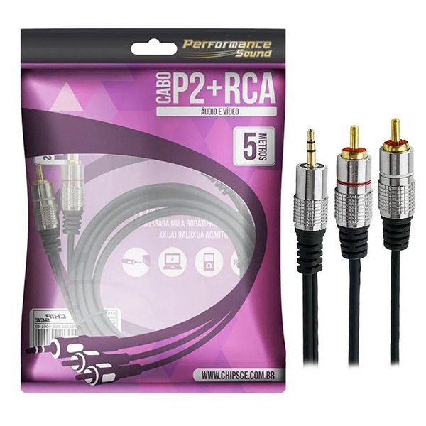 Cabo P2rca Fitz P2 Estereo X 2 Rca Macho Plug Metal 5 Metros Shopee Brasil 