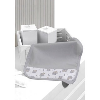 Kit Toalha de Boca Bebe 2 Peças Colorida Noite Estrelada Cinza Conforto de Bebê em Oferta na Shopee