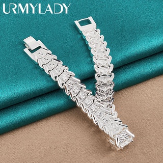 URMYLADY 925 Pulseira De Corrente De Prata Esterlina Para Homem Mulher Festa De Noivado Jóias De Moda