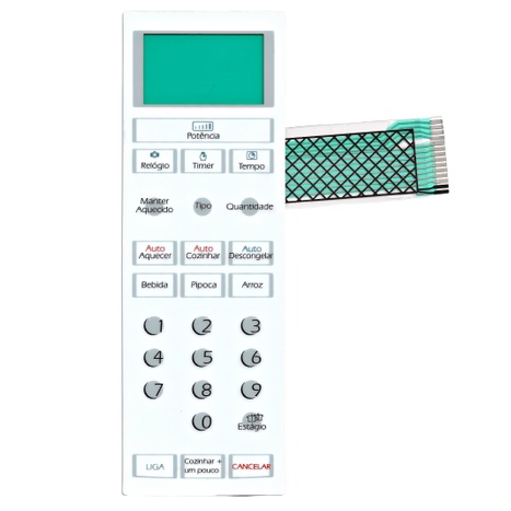 MEMBRANA TECLADO PARA MICROONDAS BRASTEMP BMU 27 SEM DOURAR