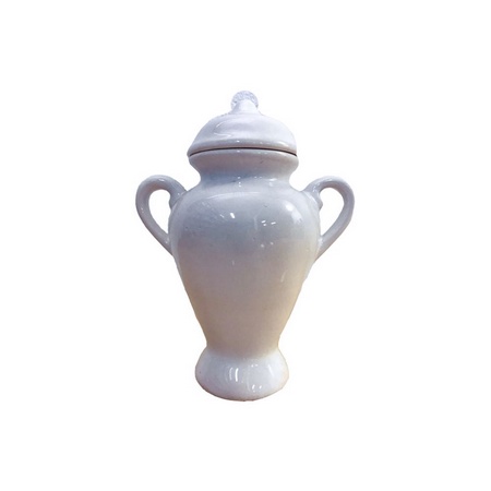 Quartinha Branca c/ asa de porcelana Nº 1 .