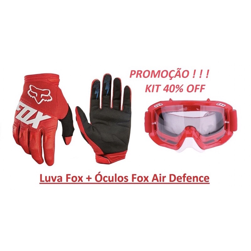 Conjunto Óculos Motocross + Luva Kit Trilha Kit Motocross Conjunto Trilha Valor Promocional Promoção Melhor Benefício