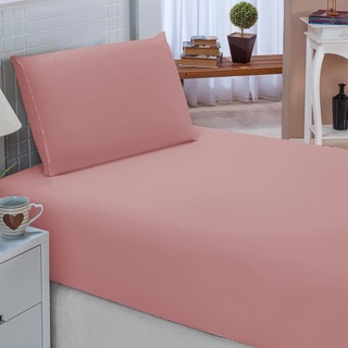 Kit De Cama Box Solteirão 2 Peças Percal 400 Fios Poliéster Com Elástico