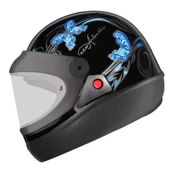 CAPACETE FECHADO EBF AUTOMÁTICO BORBOLETA PRETO E AZUL