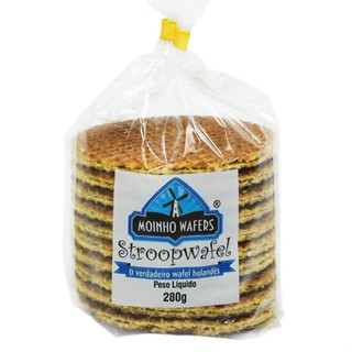 Stroopwafel Moinho - Biscoito holandês recheado de caramelo - 280 gramas- 10 unidades em Oferta na Shopee