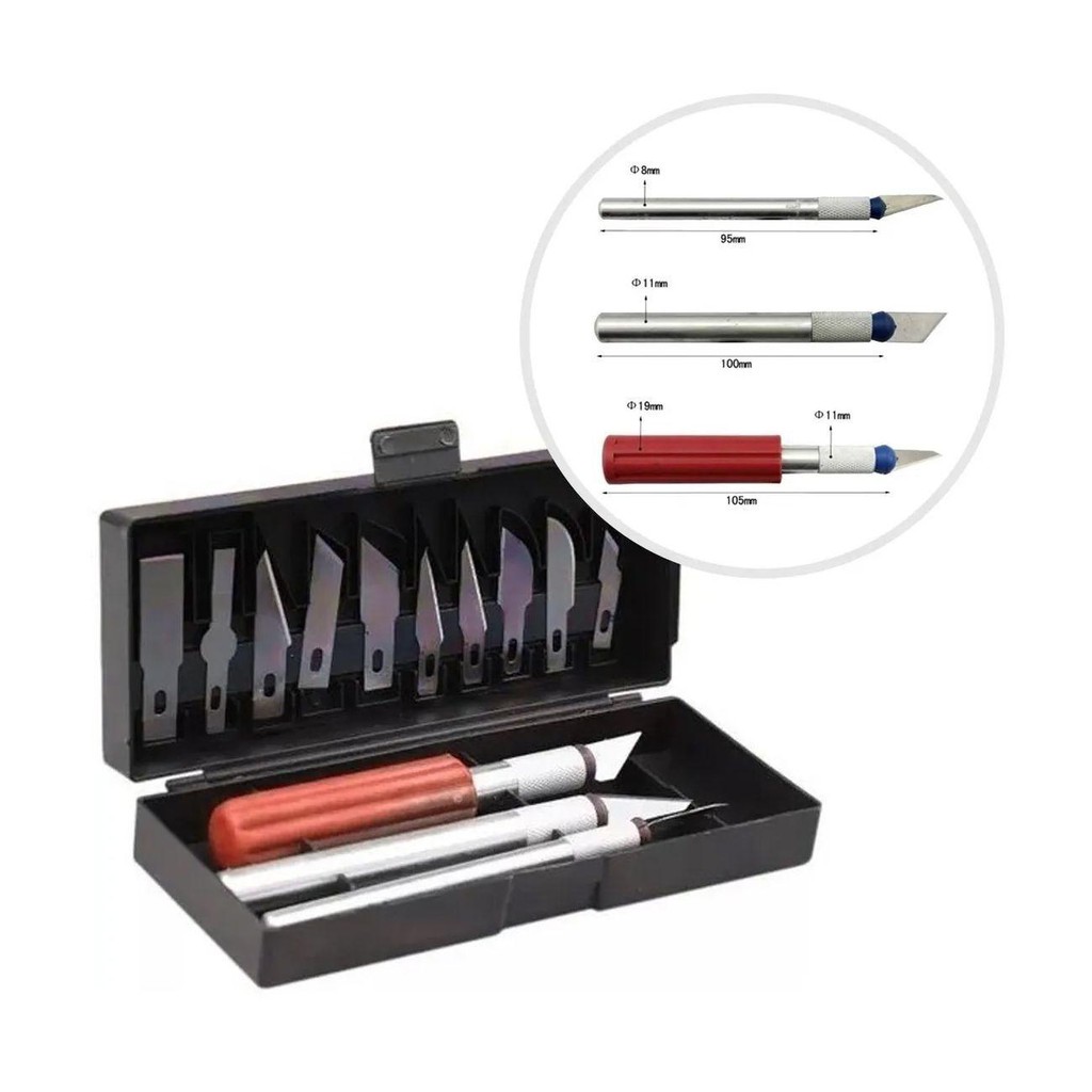 Estilete de Precisão / Faca de Precisão com 13 Lâminas Diferenciadas em Oferta na Shopee