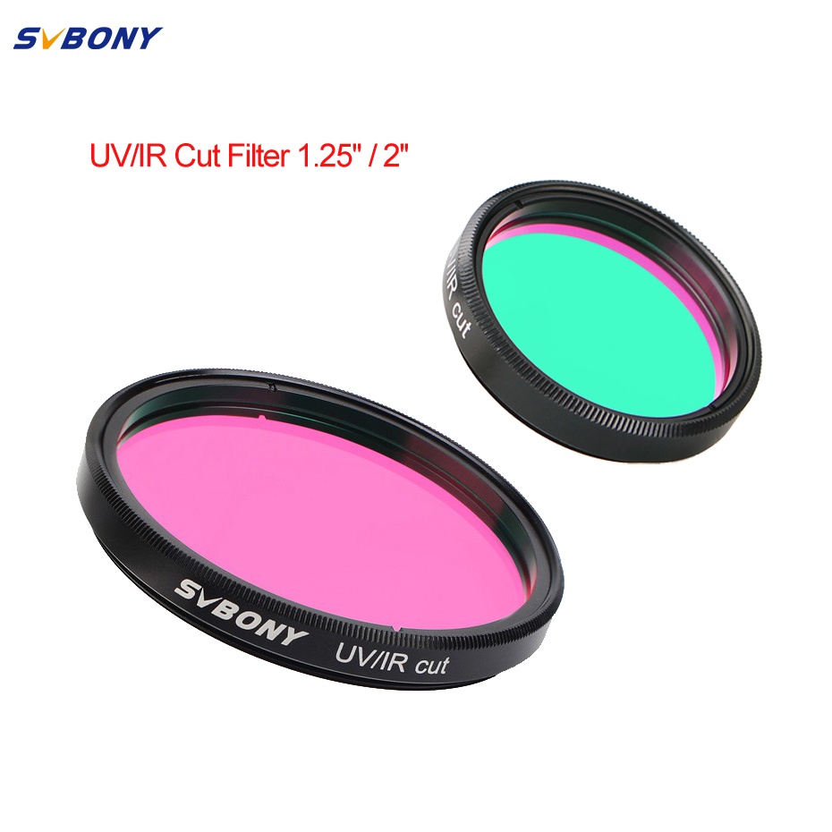 SVBONY Filtro de corte UV/IR Filtro óptico infravermelho de 1,25''/2" para câmera CCD de telescópio astronômico