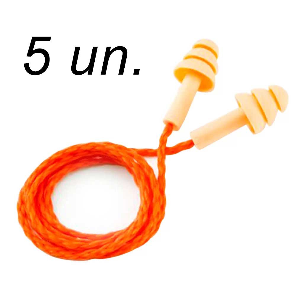 Protetor Auricular Abafador de Ruídos - 5 Unidades Tampão de Ouvido