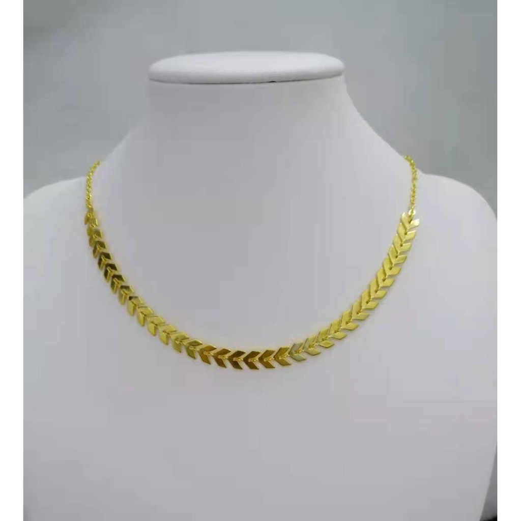 Colar Choker Escama De Peixe Tendência Folheado A Ouro 18k