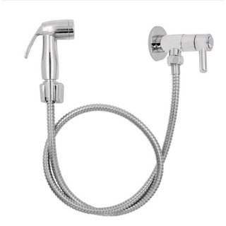 Ducha Higiênica Kit Completa ABS Cromada 1/4 Volta Mangueira 1,20 Metro Metal Cromado