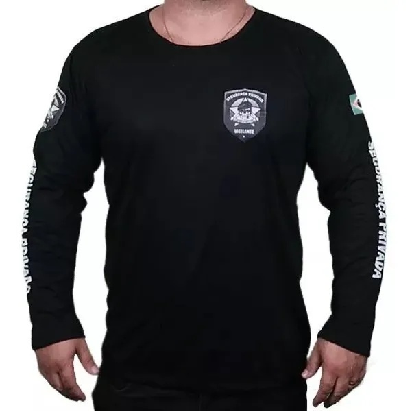 kit Camisa Manga Longa Segurança Privada + Camiseta Vigilante Promoção