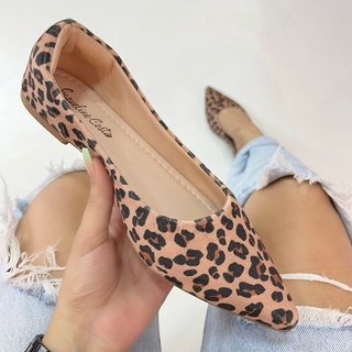 Sapatilha Feminina Bico Fino Animal Print Onça Promoção
